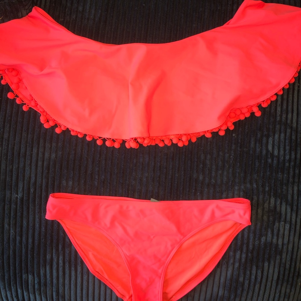 aerie bandeau flowy swim suit